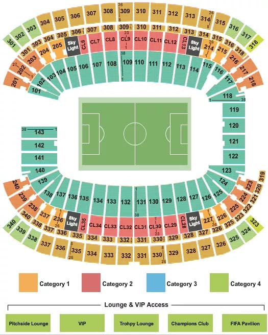 SOCCER WC CATEGORY Seating Map Seating Chart