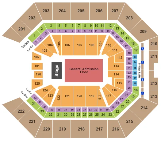 ENDSTAGE GA Seating Map Seating Chart