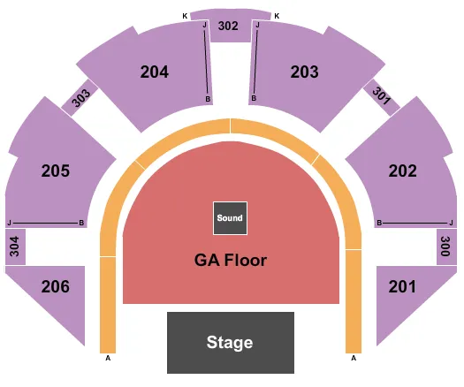 GRAND CASINO HOTEL RESORT ENDSTAGE GA Seating Map Seating Chart