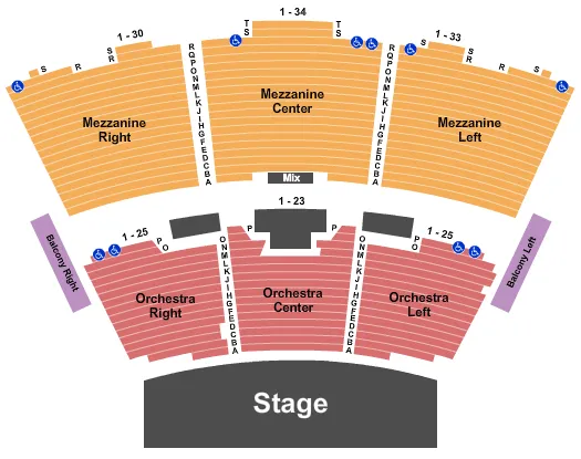 END STAGE Seating Map Seating Chart