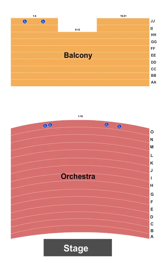 GRAND THEATRE FRANKFORT END STAGE Seating Map Seating Chart