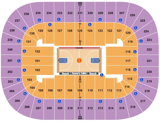 BASKETBALL ACC Seating Map Seating Chart