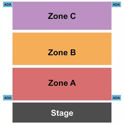 ZONE A C Seating Map Seating Chart
