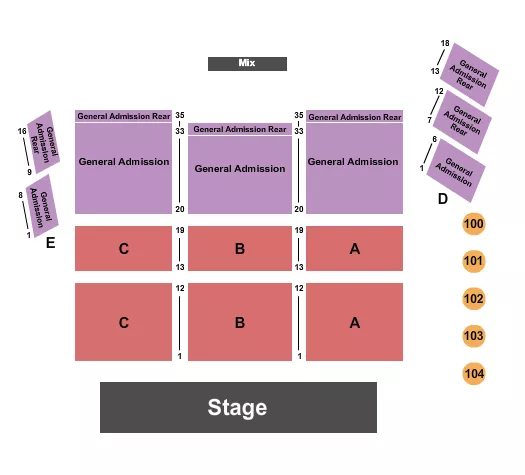 ENDSTAGE 2 Seating Map Seating Chart