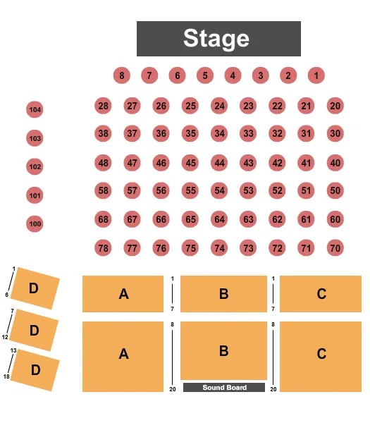 ENDSTAGE TABLES 2 Seating Map Seating Chart