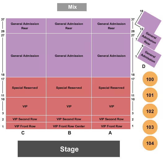 ENDSTAGE Seating Map Seating Chart
