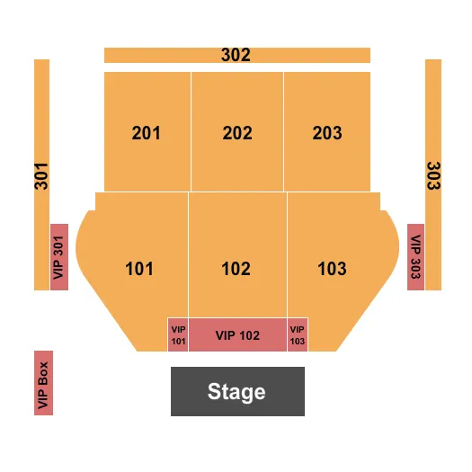 HARD ROCK LIVE SACRAMENTO ENDSTAGE VIP Seating Map Seating Chart
