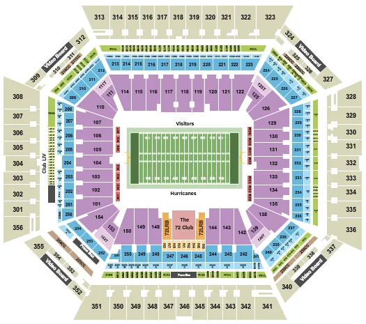 FOOTBALL HURRICANES Seating Map Seating Chart