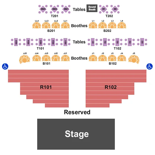 SHOWROOM 1 Seating Map Seating Chart