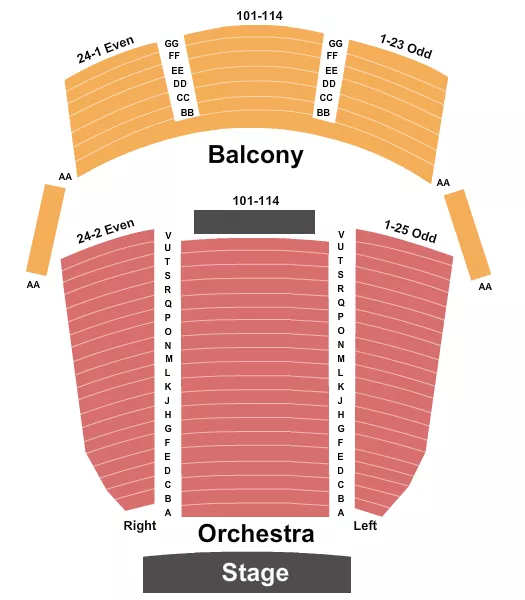 HERITAGE CENTER THEATER AT CAM PLEX END STAGE Seating Map Seating Chart
