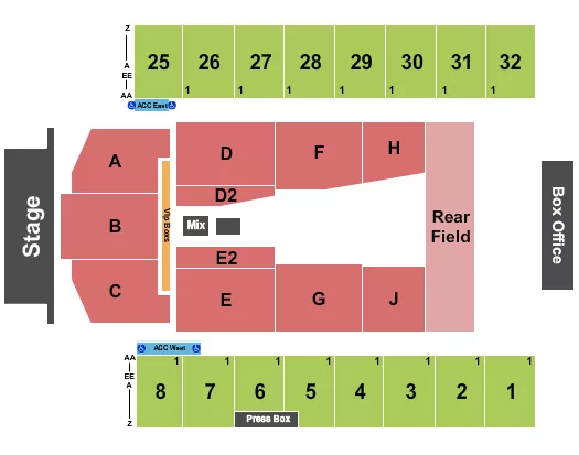 ENDSTAGE 4 Seating Map Seating Chart