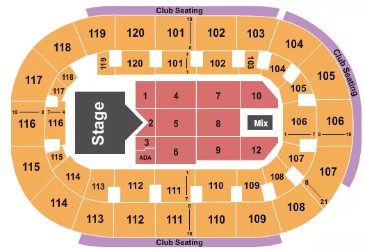 RASCAL FLATTS Seating Map Seating Chart