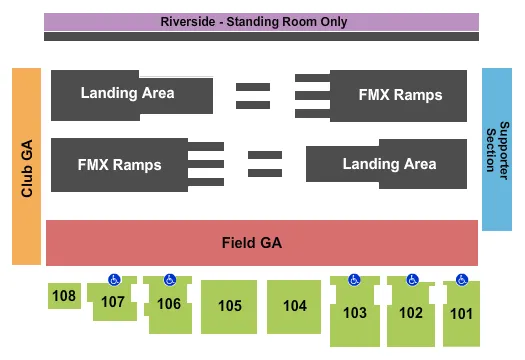FNB STADIUM PITTSBURGH NITRO CIRCUS Seating Map Seating Chart