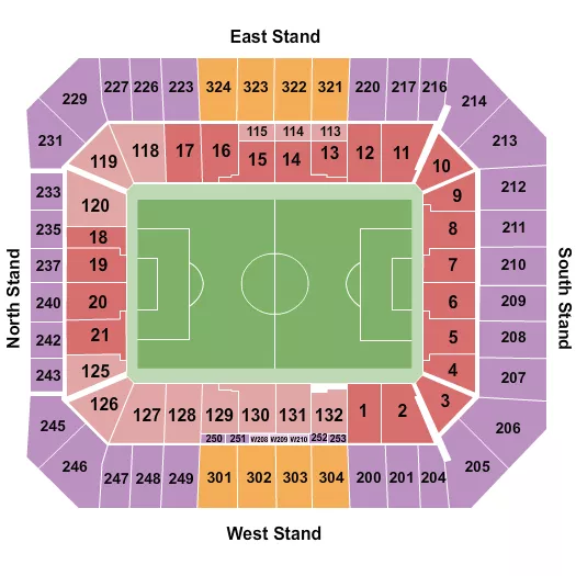 SOCCER STATIC Seating Map Seating Chart