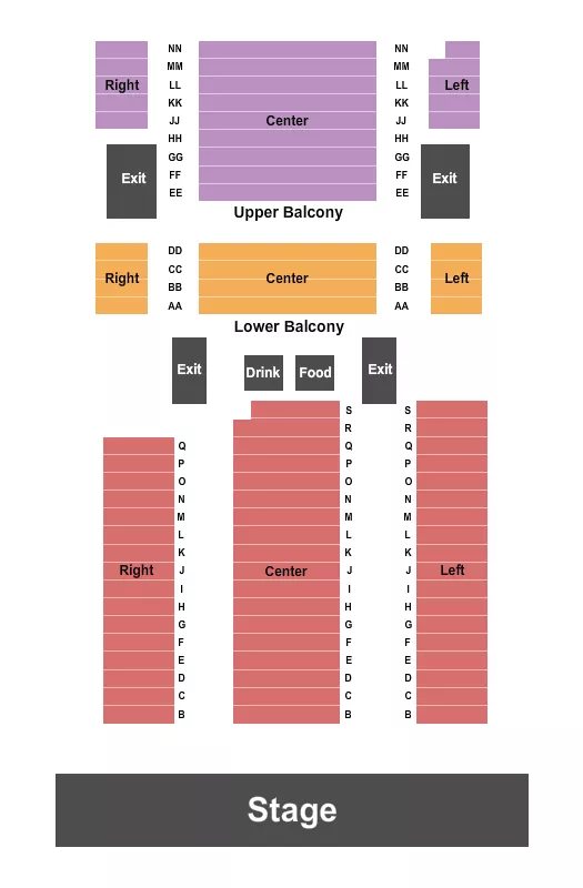 END STAGE Seating Map Seating Chart