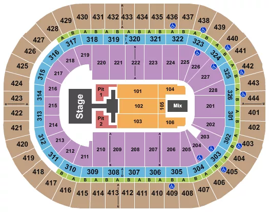 PHIL WICKHAM Seating Map Seating Chart