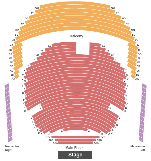 END STAGE Seating Map Seating Chart