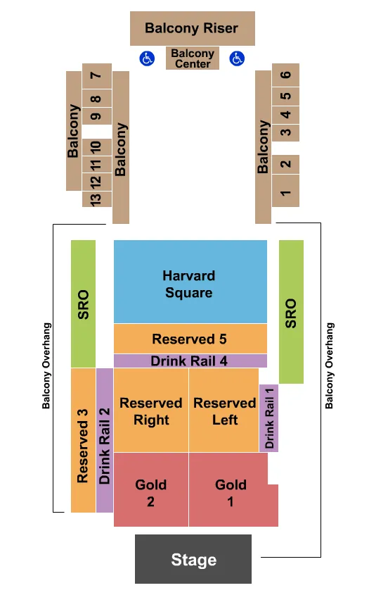 HOUSE OF BLUES ANAHEIM ENDSTAGE RSV GOLD 2 Seating Map Seating Chart