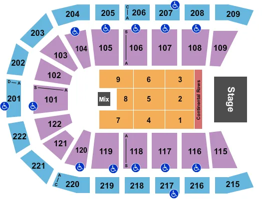 ENDSTAGE CONT 3 Seating Map Seating Chart