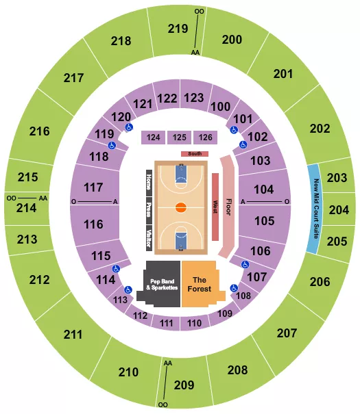 BASKETBALL 2 Seating Map Seating Chart