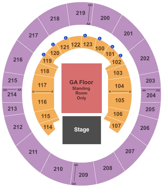 ENDSTAGE GA Seating Map Seating Chart