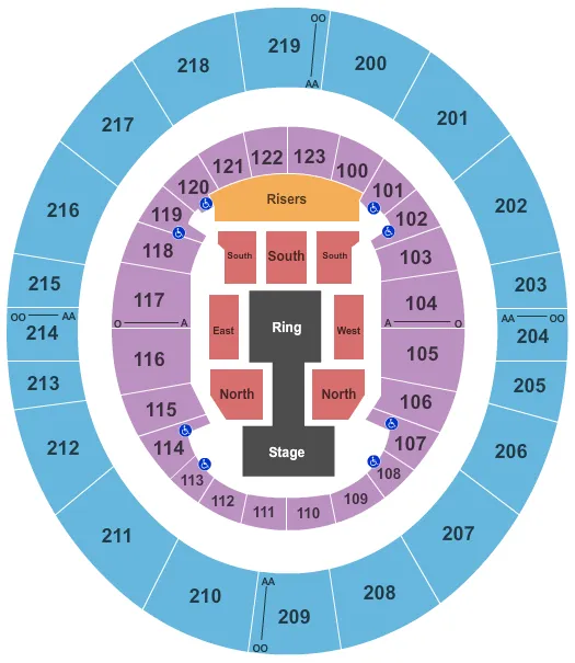 WWE Seating Map Seating Chart