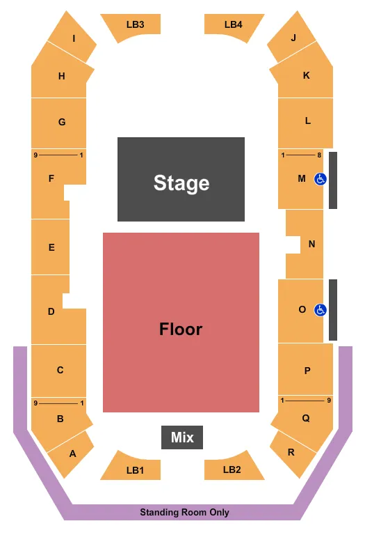 ENDSTAGE Seating Map Seating Chart