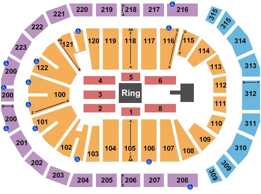WWE Seating Map Seating Chart