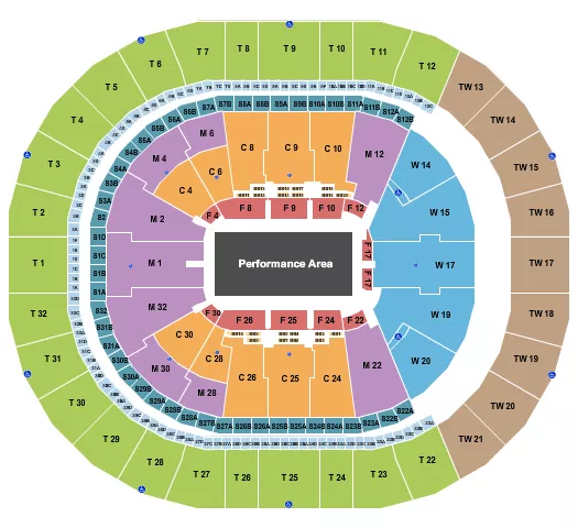 PERFORMANCE AREA Seating Map Seating Chart