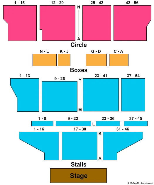 END STAGE Seating Map Seating Chart
