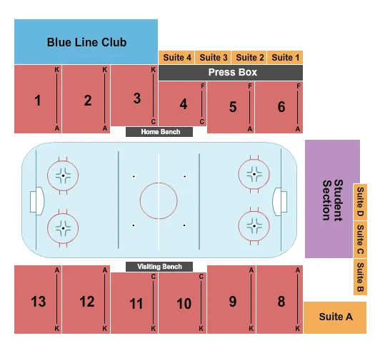 J THOM LAWLER ARENA HOCKEY Seating Map Seating Chart