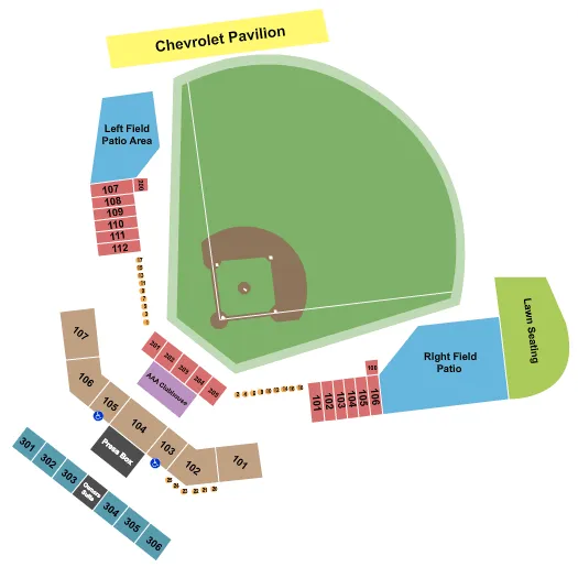 BASEBALL Seating Map Seating Chart
