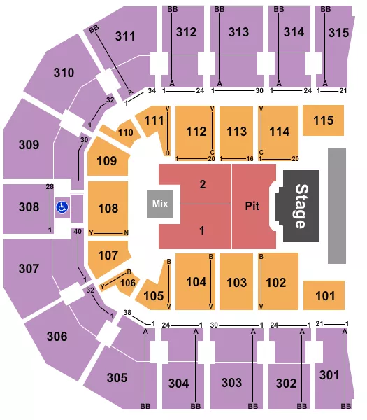 BILLY STRINGS Seating Map Seating Chart