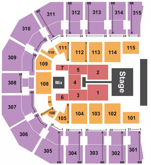 MERCYME Seating Map Seating Chart
