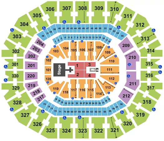 KFC YUM CENTER DEF LEPPARD Seating Map Seating Chart