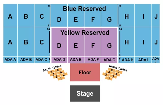 ENDSTAGE RESERVED Seating Map Seating Chart