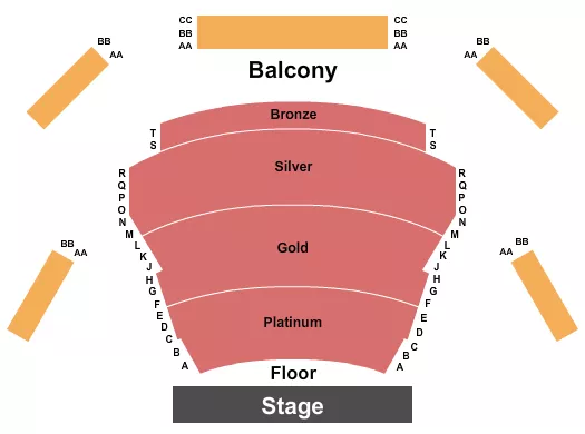 KENNEDY HIGH SCHOOL PERFORMING ARTS CENTER ENDSTAGE 2 Seating Map Seating Chart