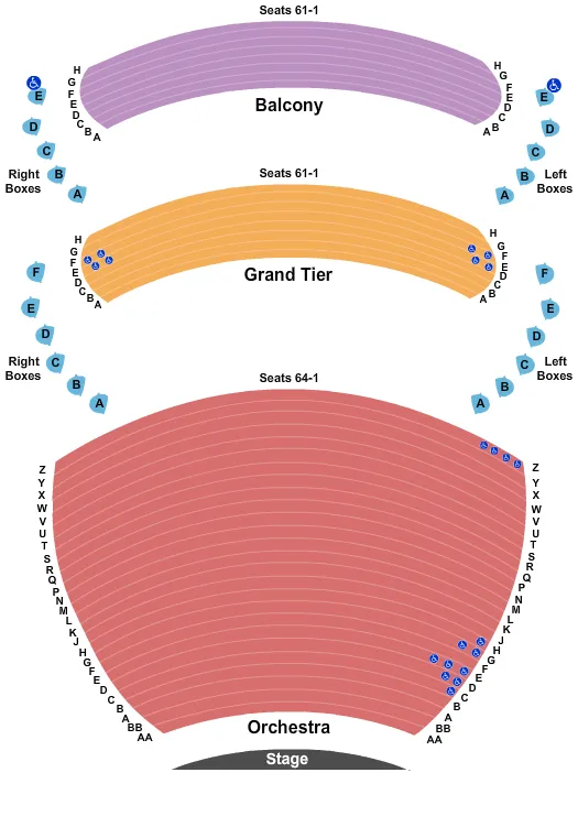 END STAGE Seating Map Seating Chart