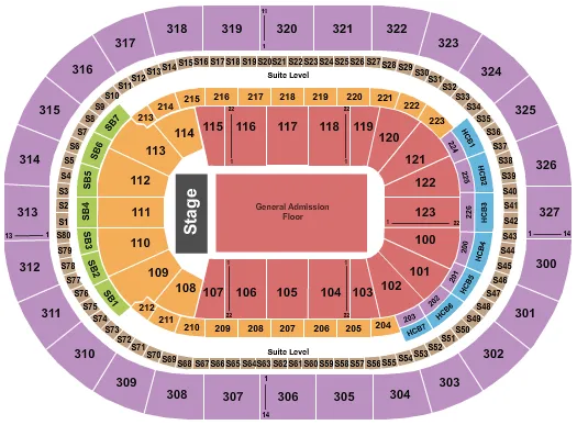 ENDSTAGE GA FLOOR Seating Map Seating Chart