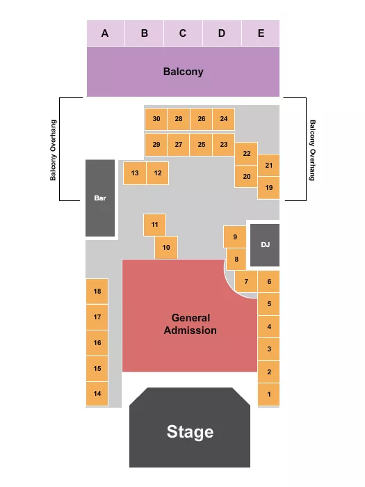 GA FLOOR 2 Seating Map Seating Chart