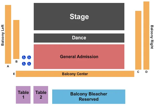 ENDSTAGE GA RSV BALC Seating Map Seating Chart