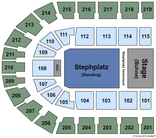 RUDOLF WEBER ARENA STANDING FLOOR Seating Map Seating Chart