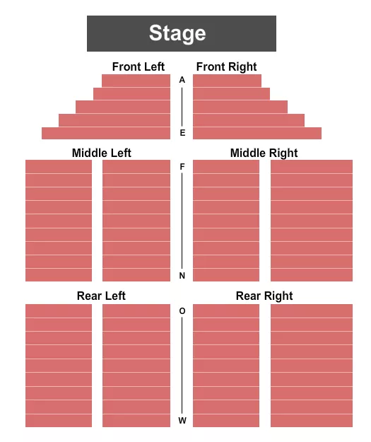 END STAGE Seating Map Seating Chart