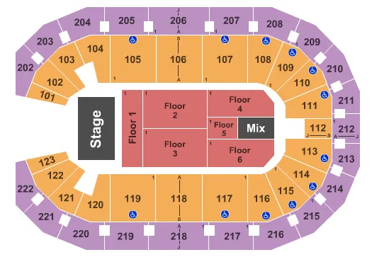 END STAGE Seating Map Seating Chart