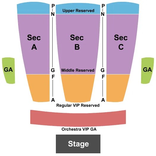 END STAGE Seating Map Seating Chart