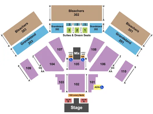 TOBY KEITH Seating Map Seating Chart