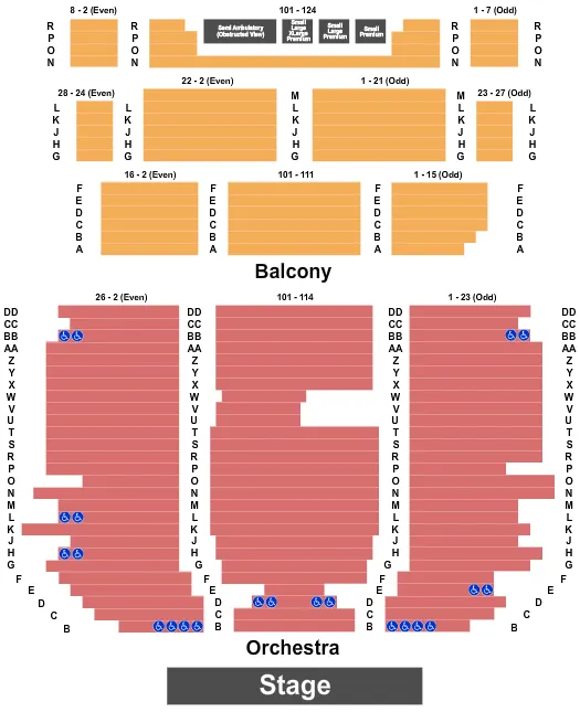 END STAGE Seating Map Seating Chart