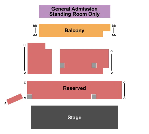 LEVON HELMS STUDIOS ENDSTAGE Seating Map Seating Chart
