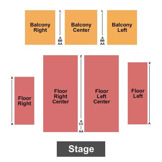 ENDSTAGE Seating Map Seating Chart