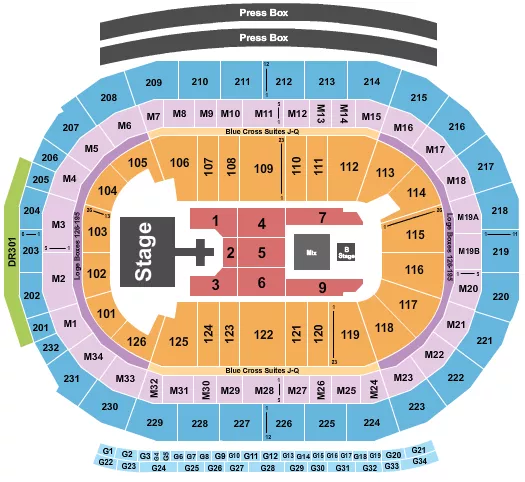 DEF LEPPARD Seating Map Seating Chart